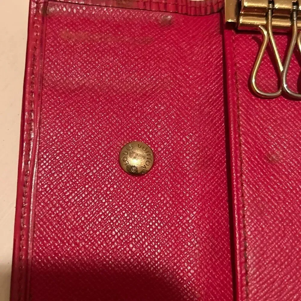 Louis Vuitton Epi Key Holder Case Red Textured 4-Key Organization Travel Luxury